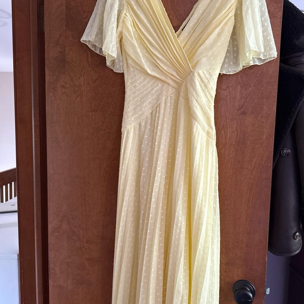 ASOS Yellow Flutter Sleeve V-Neck Sundress